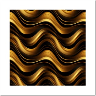 Golden Harmony: Abstract Stripes in Luxe Gold Posters and Art